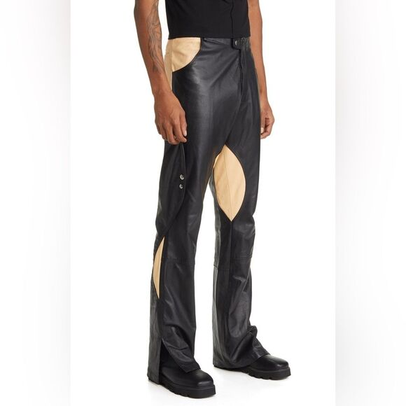 Head of State Black Genuine Leather Motorcycle lyabo Pants 34 - Picture 9 of 16